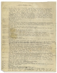 Moe Howard Hand-Annotated ''Knife Throwing Gag'', Circa 1950s -- Two Pages on 1 Sheet, Annotated by Moe in Pencil -- Measures 8.5'' x 11'' -- Very Good Condition
